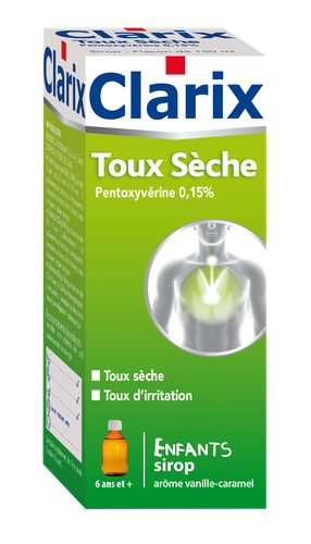 Image CLARIX TOUX SECHE PENTOXY ENFANT SIROP 150ML